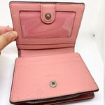 Coach  Floral Print Pink Canvas Leather Bifold Wallet Photo 5