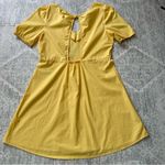 VERO MODA Taya Puff Sleeve Cut Out Mini Sundress in Yarrow Dandelion Lemon Sz M Photo 12