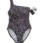 Kate Spade One Piece Swimsuit One Shoulder Zebra Print Size Small NEW NWT Photo 0