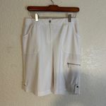 Chico's Zenergy Womens S White Bermuda Shorts Pockets Zipper Stretch Golf Casual Photo 1