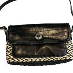 Vintage Marlo Leather and Braided Cord Shoulder Bag Black Photo 5