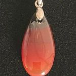 Carnelian Agate Gemstone Red Orange Gradient Teardrop Semi Photo 0
