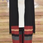 Lane Bryant Women Longline Duster Sweater Plus Size 18W 20W Black Striped Open Photo 0