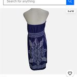 Cristinalove Elegant Blue & White Strapless Dress w/Print | Women’s Size Small Photo 8
