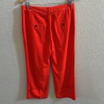 ZARA RED Cropped Cuffed TROUSERS PANTS Turn Up Hem SIZE Small Photo 3