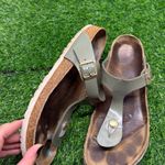 Birkenstock Gizeh Patent Khaki Sandals Photo 3
