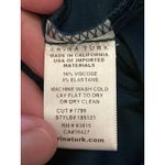 Trina Turk Shirt Womens Large Blue Tassel Hem Fringe Racerback Tank Top Made USA Photo 5