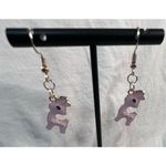 Handmade  Dangly Pink Deer Earrings Photo 1