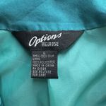 Vintage Womens Silk Blazer Teal Jacket 90s Oversize Single Button Size L Green Size L Photo 6