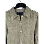 VTG Denim & Co. Chenille Cardigan Sweater S Tan Button Front Long Sleeve Brown Photo 1