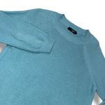 Weekend MaxMara Women's Crewneck Knit Sweater Aqua Blue Raglan Cotton Photo 1