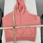 Pink Cropped Quarter Zip Hoodie Fleece Lined Thumbholes Athletic Size XS Photo 3