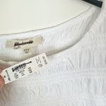 Madewell NWT White Sachi Smocked Cotton Linen Blend Boatneck Tank - XXS Photo 3
