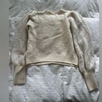 Anthropologie wool cream puffy sleeve size medium sweater Photo 10