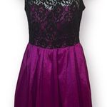 Aidan by Aidan Mattox Sleeveless Fit Flare Black Lace Mini Dress Fuschia Pink 4 Pink Photo 0