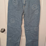 Hollister NWTS  Ultra High Dad Smiley Face Dad Jeans W26R Light Wash Photo 0