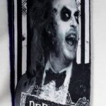 NWT Gothic 80s Retro Inspired Knee High Beetlejuice Socks Sandworm Stripes Purple Photo 1