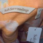 Soft Surroundings Altura Gauze Floral Button Up Shirt Tunic Striped Blouse Photo 4