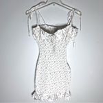 House Of CB  Allie white floral shirred mini dress Sz S Photo 3