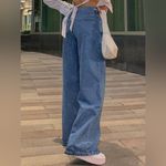 GILIPUR Solid LOW Waist Wide LEG JEANS NWT Blue Size undefined Photo 10