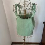 Aerie NWT  green smocked top with ruffle detail XL 55% cotton Photo 10