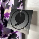 Apostrophe Tropical Floral Palm Tree Mini Skirt Size Medium Purple Black Office Photo 7