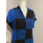 Rag and Bone Jean Cooper Plaid Blue Black Wool Silk Bend Mini Dress Button Up 0 Photo 2
