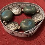 NWT Angelas Designs 2 handmade stretchy beaded bracelets bronze silver & green Silver Photo 3
