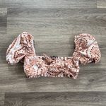 Bardot  Puff Sleeve Top Eyelet Croquette Front Tie Resort Wear XS Photo 1