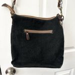 Myra Junoesque Brown Taupe Cream Mixed Media Stitched Crossbody Messenger Bag Photo 7