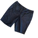 Ann Taylor  LOFT Chambray Bermuda Shorts High Waist Dress Casual Dark Wash Size 8 Photo 2
