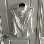 Theory Cinched Cap Sleeve Shirt in Good Cotton Photo 2