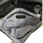 Madison West  Stud Accent Fold-Over Clutch Crossbody Black with Gold Hardware Photo 6