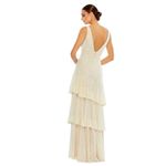 Mac Duggal Starlit Glamour Iridescent Sequin Tiered Ruffle Maxi Gown 12 NEW Photo 4