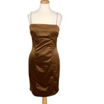 Bec & Bridge Heather Open Back Satin Midi Dress Cognac Size 10 NWT Photo 3