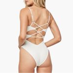 l*space NWOT L* White Pointelle Rib Gianna One Piece Swimsuit Photo 1