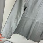 Vtg Y2K Brandon Thomas Leather Jacket Blazer Sz Small Grey Button Front Gray Photo 11