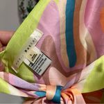 Retro Pattern Scarf Cowl Neck Top Green Size L Photo 5