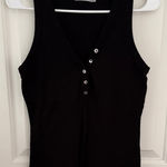 Michael Stars  Black Button Tank Top Photo 0