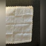 His and Hers Vintage White Lace Trim Handkerchief Photo 7