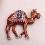 Detailed Enamel Camel Brooch Pin Brown Photo 0
