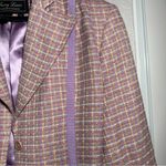 VINTAGE Terry Lewis • Tweed Blazer Jacket • Purple Yellow Green • Lined • Small Photo 5
