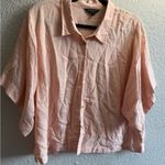 Banana Republic Linen Blend Button-Down Shirt Women’s Size XL Light Orange Photo 3