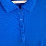 J.Crew  Royal Blue Cotton Modal Short Sleeve Ribbed Knit Collared Polo Top Sz XL Photo 2