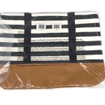 DSW NWT Unisex Striped Travel Tote Black White Tan Photo 0
