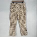 Anthropologie The Essential Collection by  Pants Womens 14 TALL Beige Multi Check Photo 1