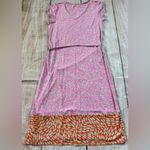 Boden Jersey Knit Print Color Block Dress Size 10L Portugal Office Summer Spring Pink Photo 6