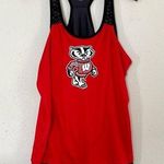 Colosseum 🦋 Wisconsin Badgers Black Red Razor Back Tank Top XL Photo 0