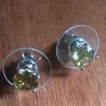 Peridot Color Simulated Diamond Sterling Silver Stud Earrings Photo 0