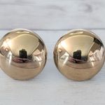 Vintage Screw On Earrings 7/8" Domed Mirrored Gold Tone Retro Statement Photo 1